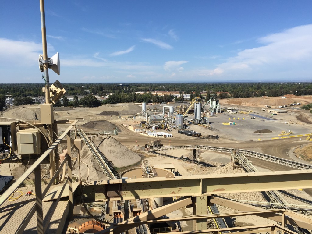 Working up high at an aggregate mine